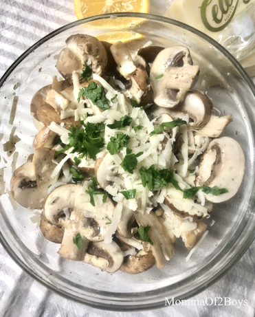 Picture of mushroom salad. Easy and healthy recipe for busy moms